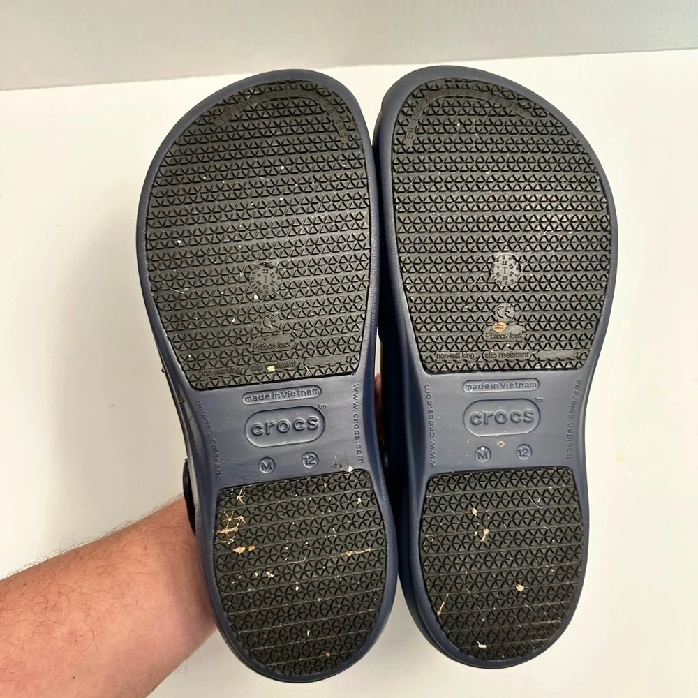 Crocs Men's Bistro Slip Resistant Work Clog in Blue-Navy Size 12